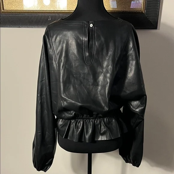 Olivaceous Black Faux Leather Top - Picture 4 of 11